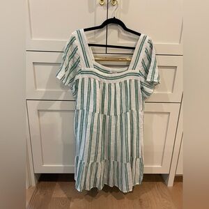 Rails Striped dress in Green and White